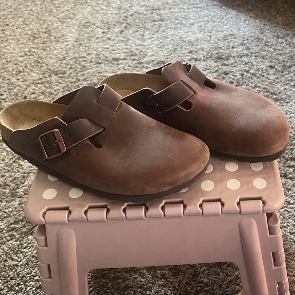 Birkenstock Boston Stylr Brown Leather Slip-On Clogs